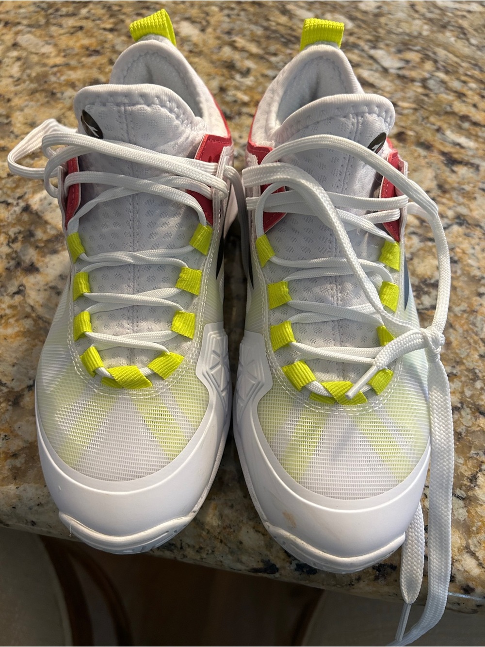Diadora Tennis pickleball shoes with Neon Yellow and Pink Accents. Worn once